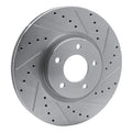 R1 Concepts Brake Rotor Drilled and Slotted Silver Fits Mazda 3