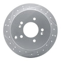 R1 01-16 Hyundai Santa Fe Rear Left Drilled & Slotted Geoperformance Rotor