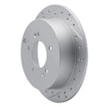 R1 01-16 Hyundai Santa Fe Rear Left Drilled & Slotted Geoperformance Rotor