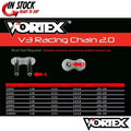 Vortex Racing V3 2.0 Chain and Sprocket Kit 3291-15,435S-45,G520SX3-108- Gold