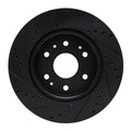 R1 23-25 Chevrolet Colorado Front Right Drilled & Slotted Black Brake Rotor