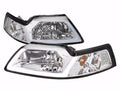 OE HEADLIGHTS WITH LED BAR CHROME HOUSING AND CLEAR LENS