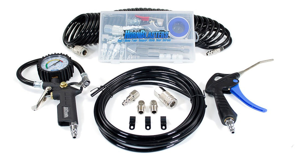 TIRE INFLATION KIT INCLUDES INFLATION GUN W/ AIR GAUGE COIL HOSE & AIR RELOCATION KIT