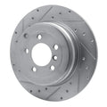 R1 03-05 Land Rover Range Rover Rear Left Drilled & Slotted Silver Brake Rotor