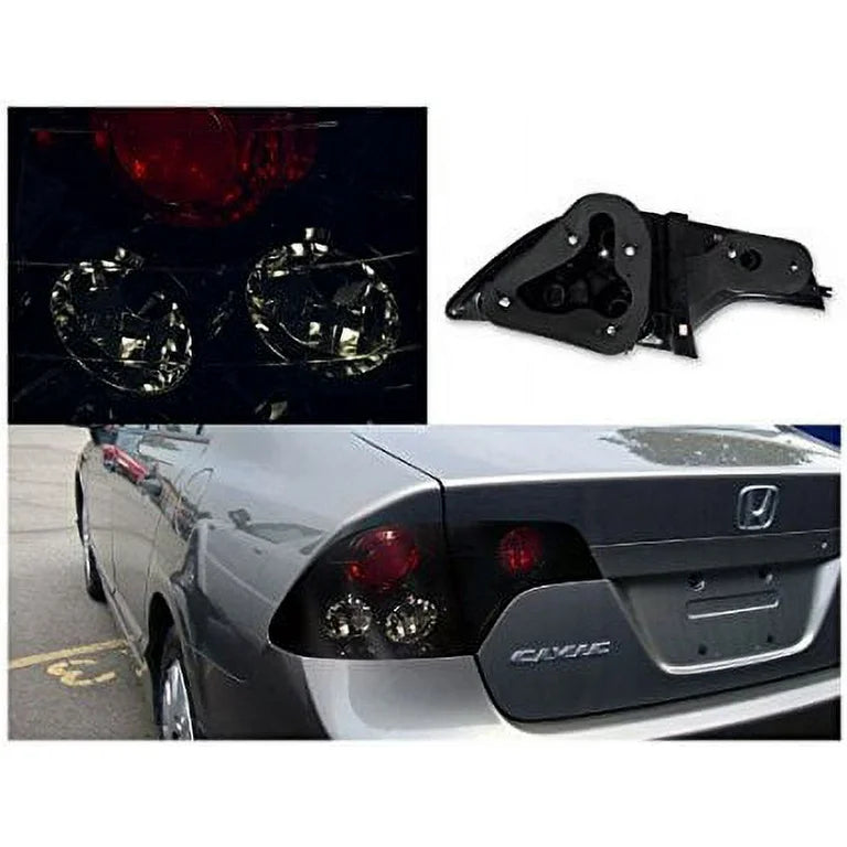 4 DOORS EURO TAIL LIGHTS GLOSSY BLA