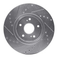 R1 10-13 Suzuki Kizashi Front Right Drilled & Slotted Silver Brake Rotor