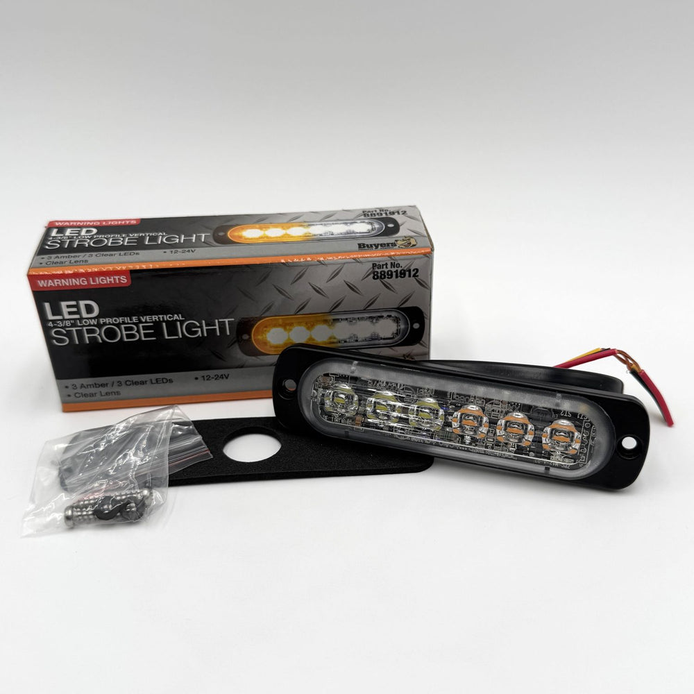 LIGHT,STROBE,4-3/8IN,6-LED,AMBER/CL