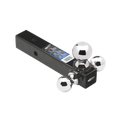 TRIBALL BALL MOUNT 2IN SQ SOLID SHANK W/CHROME 17/8IN 2IN & 25/16IN BALLS BLACK