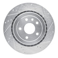 R1 14-19 Chevrolet Corvette Rear Right Drilled & Slotted Silver Brake Rotor