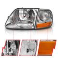 ANZO 1997-2003 Ford F-150 Crystal Headlight G2 Clear With Parking Light