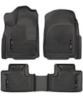 Weatherbeater Front & 2nd Seat Floor Liners For 2011-2015 Dodge Durango, Jeep Grand Cherokee Black Husky Liners