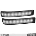 ~(1 lbs. 10X4X2)~ Ford 09-14 F150 and RAPTOR Side Mirror Lenses w/ WHITE LED Running Lights or Turn Signals (2-Piece Set) - Smoked Lens
