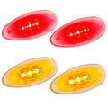 ~(1 lbs. 10X6X3)~ GMC and Chevy 99-14 Sierra and Silverado (1st and 2nd GEN) Dually Fender Lenses (4-Piece Set) w/ 2 Red LED Lights and 2