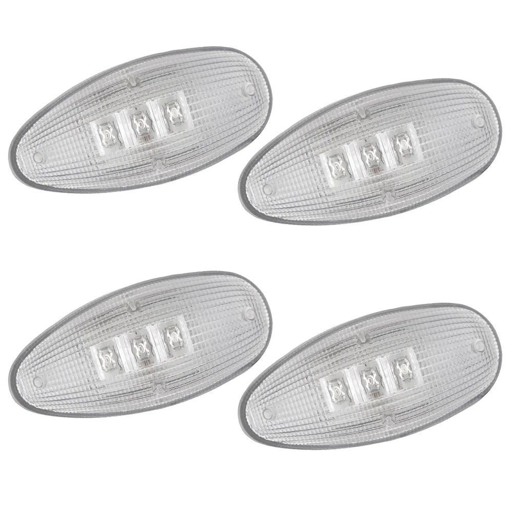 ~(1 lbs. 10X6X3)~ GMC and Chevy 99-14 Sierra and Silverado (1st and 2nd GEN) Dually Fender Lenses (4-Piece Set) w/ 2 Red LED Lights and 2