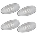 ~(1 lbs. 10X6X3)~ GMC and Chevy 99-14 Sierra and Silverado (1st and 2nd GEN) Dually Fender Lenses (4-Piece Set) w/ 2 Red LED Lights and 2