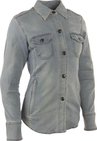 Speed and Strength Speed Society Armored Moto Shirt Denim Blue Womens - 3XL