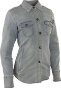Speed and Strength Speed Society Armored Moto Shirt Denim Blue Womens - 3XL