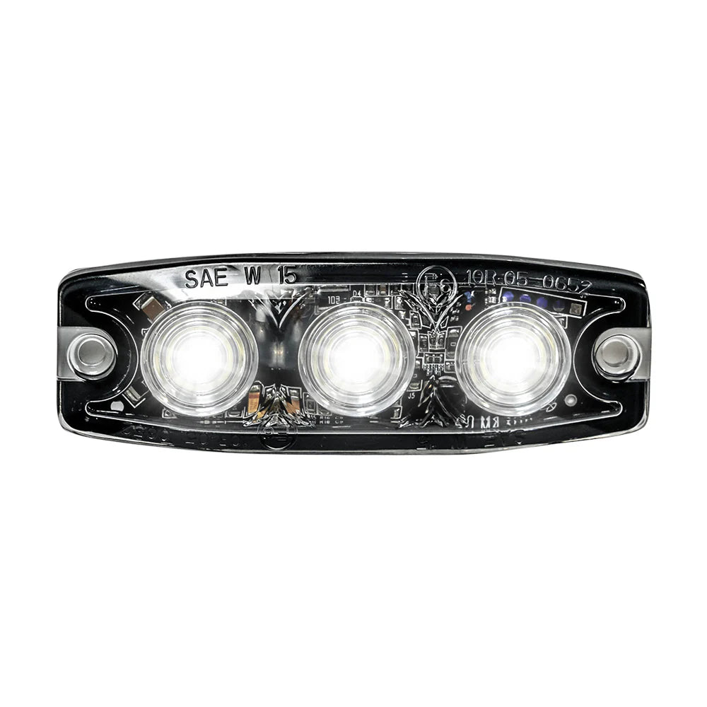 3-LED 12 Function Ultra-Thin Strobe light - Dimensions: 3.5x1.25x0.25 - White Color