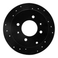 R1 99-06 Hyundai Sonata Rear Left Drilled & Slotted Black Brake Rotor