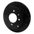R1 99-06 Hyundai Sonata Rear Left Drilled & Slotted Black Brake Rotor