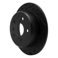 R1 92-03 Lexus ES300 Rear Left Drilled & Slotted Black Brake Rotor