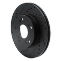 R1 12-15 Acura ILX Front Left Drilled & Slotted Black Brake Rotor