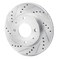 R1 Concepts Brake Rotor Drilled and Slotted Silver Fits Hyundai Sonata