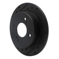 R1 82-88 Nissan 280ZX Rear Left Drilled & Slotted Black Brake Rotor