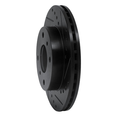 R1 89-13 Infiniti G20 Front Right Drilled & Slotted Black Brake Rotor