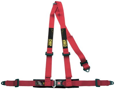OMP 3 POINT HARNESS - ROAD 3 ECE 2208 RED