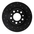 R1 93-04 Chrysler 300M Rear Right Drilled Black Brake Rotor