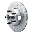 R1 65-67 Ford Ranchero Front Right Drilled & Slotted Silver Brake Rotor
