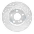 R1 12-20 Mercedes-Benz SLK250 Rear Right Drilled & Slotted Silver Brake Rotor