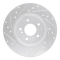 R1 98-03 Mercedes-Benz E320 Rear Right Drilled & Slotted Silver Brake Rotor