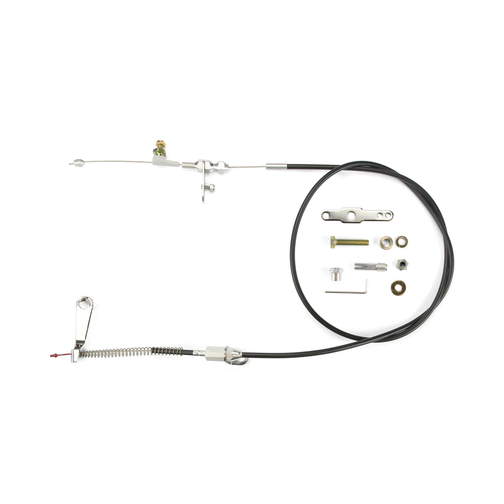 48IN UNIVERSAL BLACK HOUSING AOD BLOWER DRIVE KICKDOWN CABLE