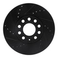 R1 92-08 Audi A4 (Mexico) Front Left Drilled & Slotted Black Brake Rotor