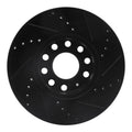 R1 92-08 Audi A4 (Mexico) Front Left Drilled & Slotted Black Brake Rotor