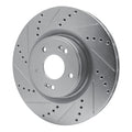 DFC 10-16 Hyundai Genesis Coupe Front Left Drilled & Slotted Silver Brake Rotor