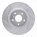 R1 03-08 Infiniti G35 Front Left Drilled & Slotted Silver Brake Rotor