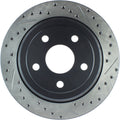R1 92-94 Acura Vigor Rear Left Drilled & Slotted Black Brake Rotor