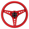 NRG All Aluminum Steering Wheel 330mm - Heart Cut Out- Ergonomic Grip- Anadized Red