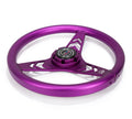 NRG Aluminum Steering Wheel 330mm - Arow Cutout - Ergonomic Grip - Anadized Purple
