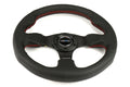 NRG Reinforced Steering Wheel (320mm) Leather w/Red Stitch