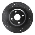 R1 2016-2025 Fiat 124 Spider Rear Left Drilled & Slotted Black Brake Rotor