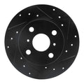 R1 84-88 Chevrolet Nova Front Right Drilled & Slotted Black Brake Rotor