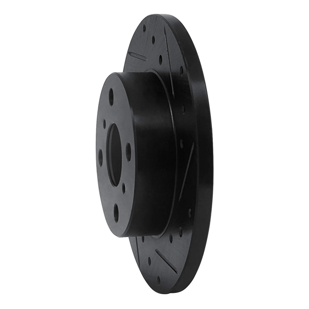 R1 84-88 Chevrolet Nova Front Right Drilled & Slotted Black Brake Rotor