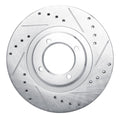 R1 Concepts Brake Rotor Drilled and Slotted Silver Fits Toyota Cressida