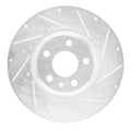 R1 Concepts Brake Rotor Drilled and Slotted Silver Fits Audi A4