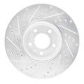 R1 Concepts Brake Rotor Drilled and Slotted Silver Fits Audi A4