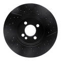 R1 07-15 Mini Cooper Clubman Front Drilled & Slotted Black Brake Rotor